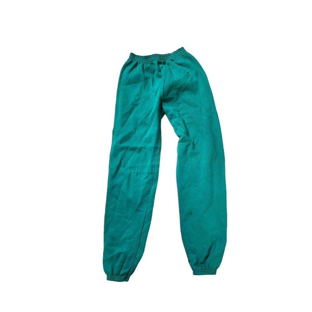Stain Vintage 90's Womens Tultex Green Elastic Waist Jogger Sweatpants Size M